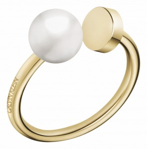 Calvin Klein Bubbly Champagne & Pearl Ring